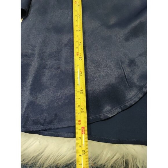 & Other Stories Paris Atelier Blue Satin Wrap Dress Long Sleeve VNeck Tie Waist - Picture 12 of 13